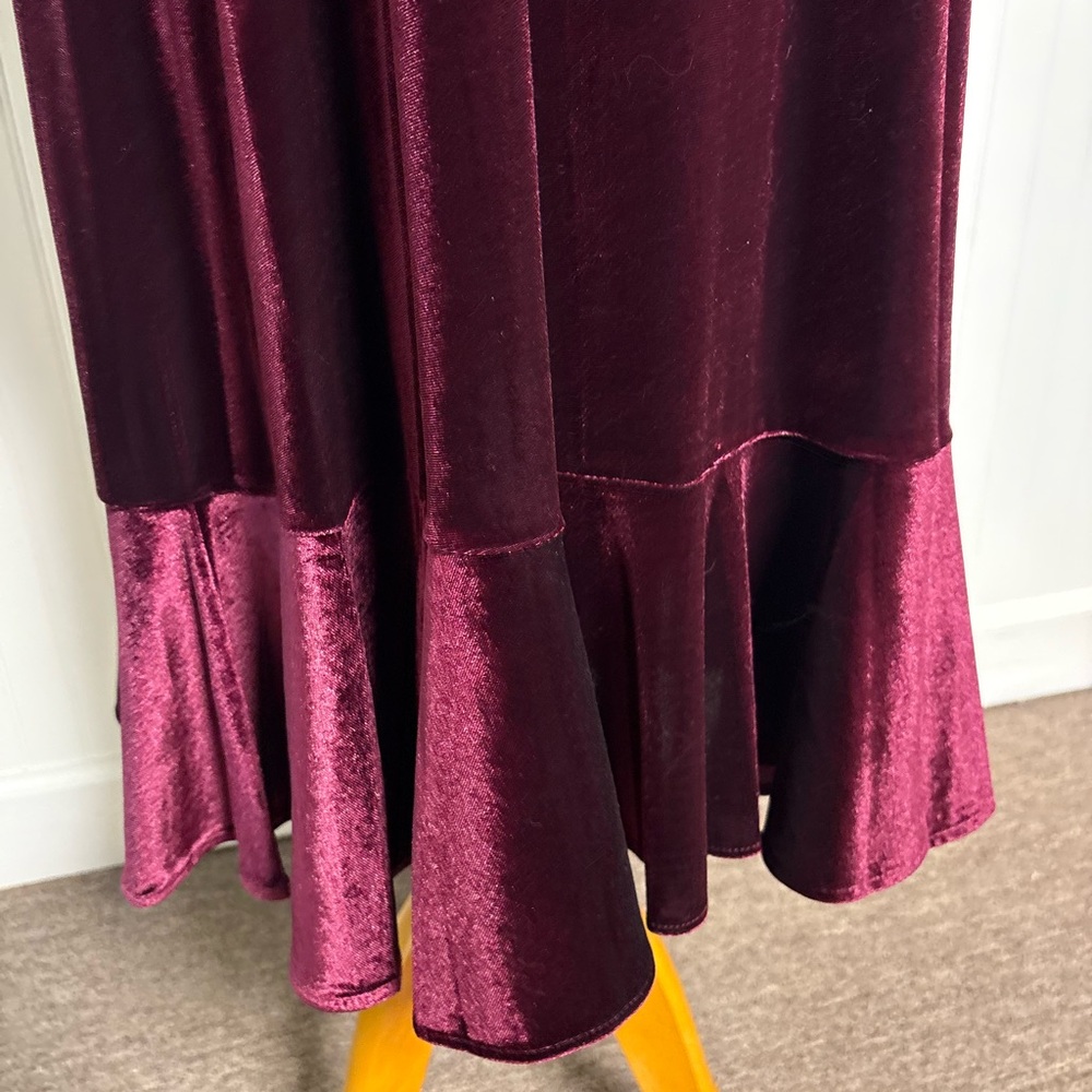 Maison Tara Deep Burgundy Long Sleeve Dress - Picture 3 of 5